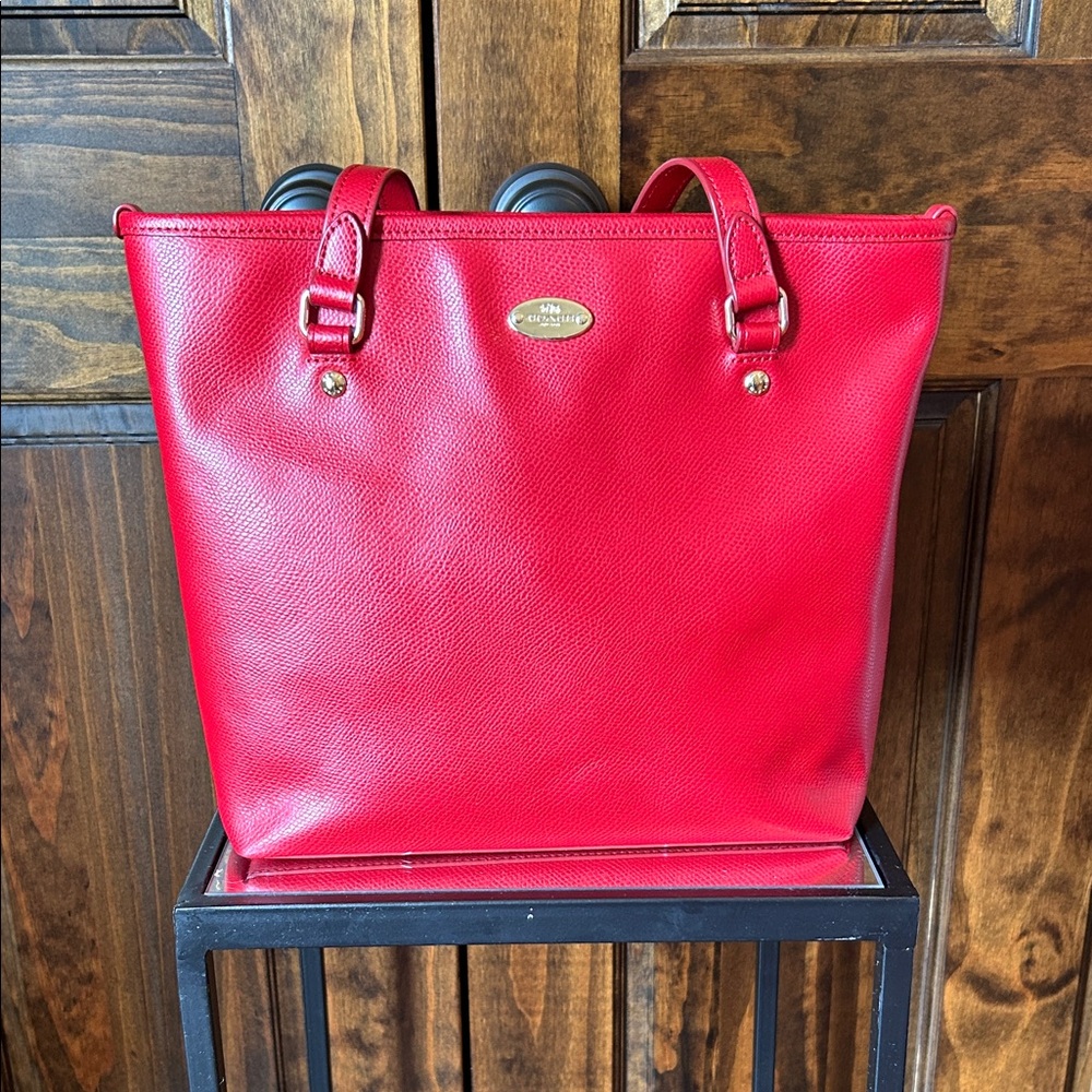 Coach Vibrant Red Leather Tote